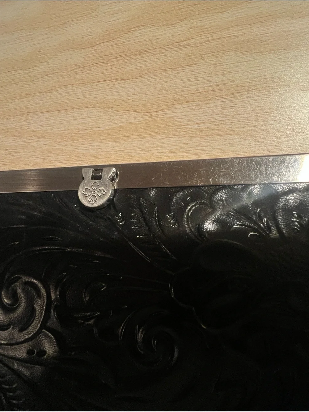 Patricia Nash Tooled Black Floral-Embossed Leather Wallet - Picture 2 of 9